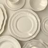 Tai Life French Retro White Embossed Ceramic Lace Plate for Breakfast & Dessert