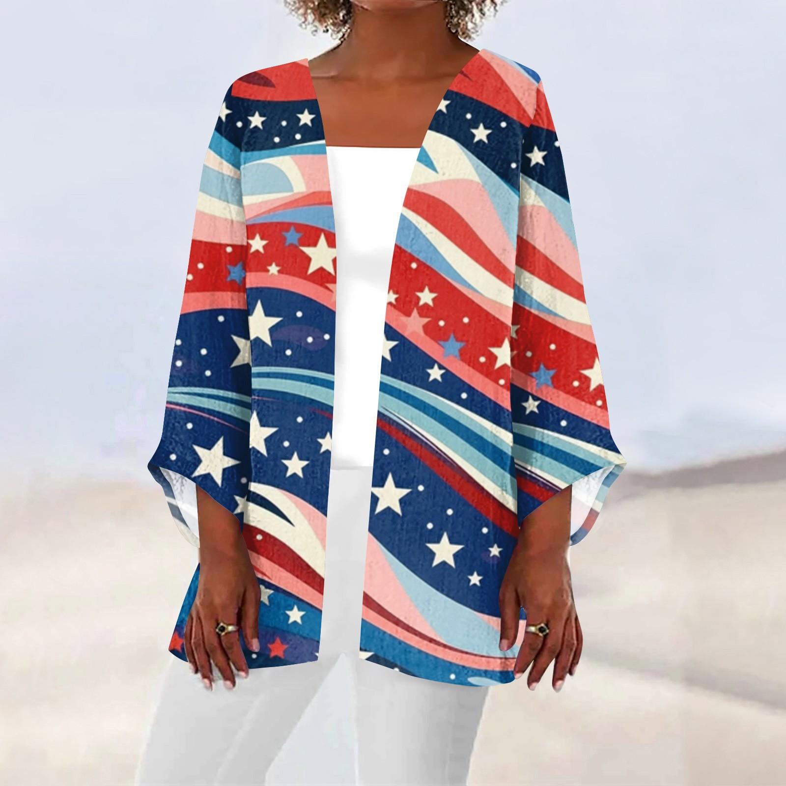 

Жіночий повсякденний модний легкий жакет середньої довжини з принтом XL кавун червоний колір