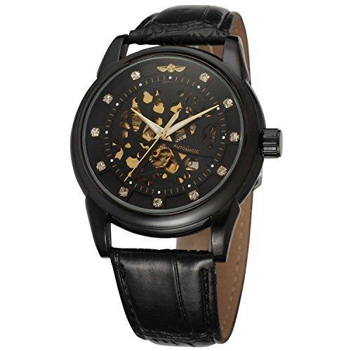 WINNER Fashion Simple Men's Fully Automatic Mechanical Watch with Diamond Belt