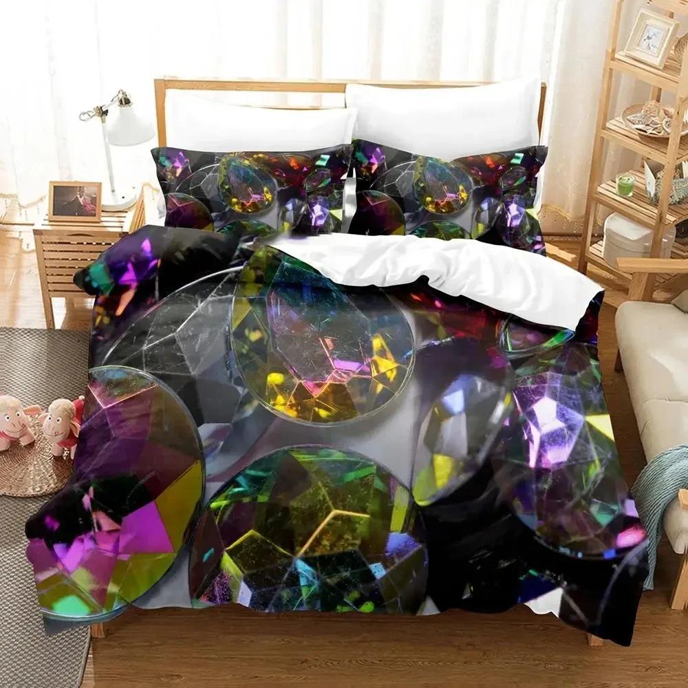 Artistic Crystal Bedding Set Boys Girls Twin Queen Size Duvet Cover Pillowcase Bed Boys Adult Fashion Home Textileextile