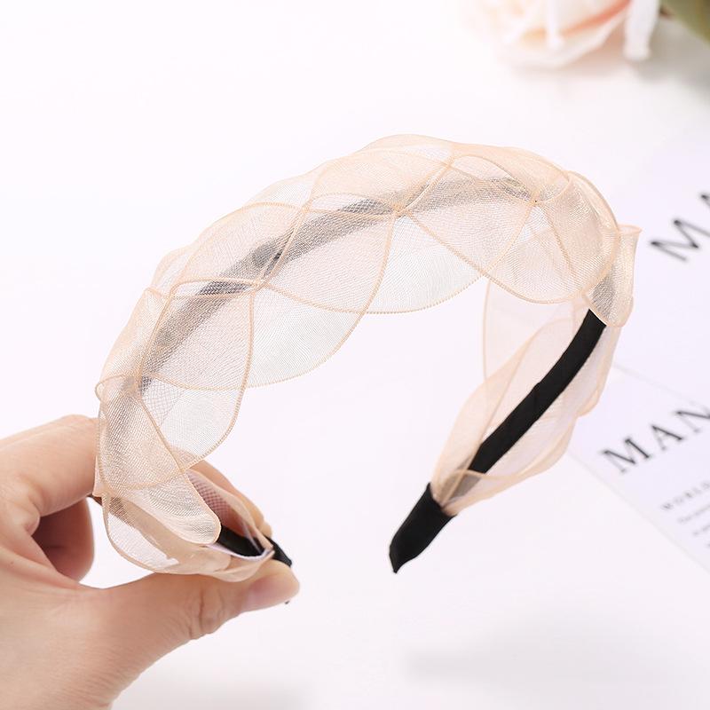 

Новая сетчатая повязка на голову с перекручиванием на каждый день Женские повязки для волос Резинки для волос для женщин Обруч для волос Диадемы Аксессуары Повязка на голову бежевый