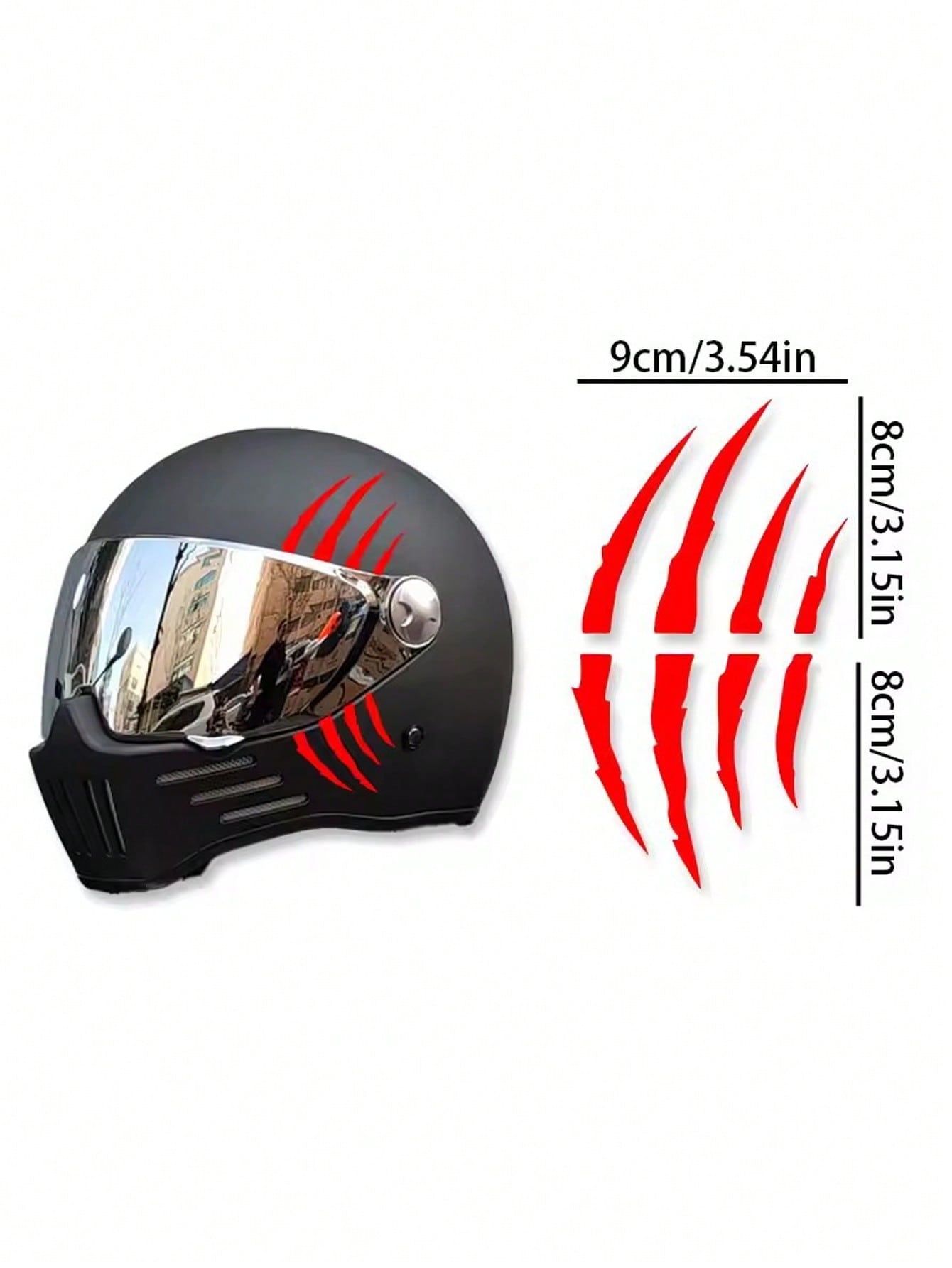 

1Pc Monster Claw Reflective StickerA ghost claw scratch-pattern sticker designed specifically for night riders. червоний