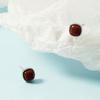 Women's Geometric Red Bean Mini Stud Earrings - Bean Paste Color, Versatile, Simple Niche Design
