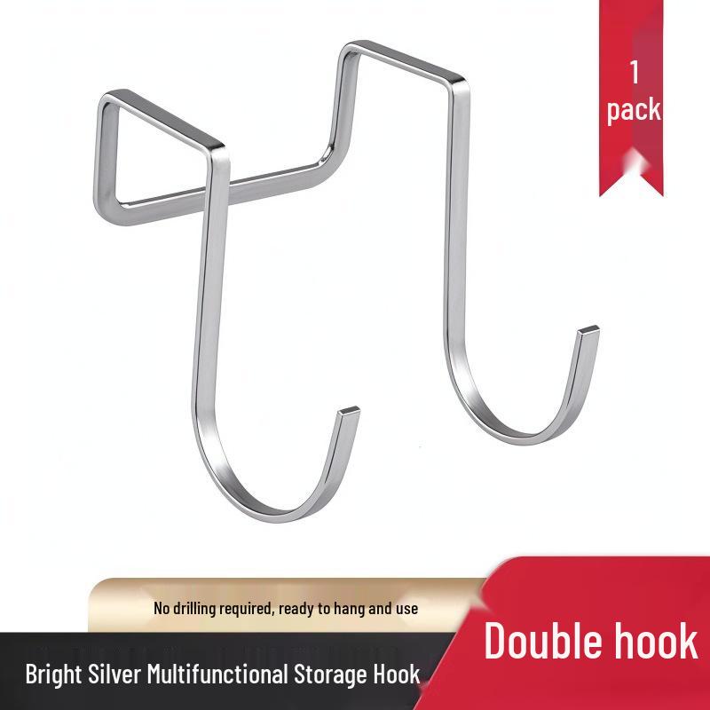 Hochwertiger, robuster S-Haken aus Edelstahl für die Aufbewahrung hinter der Tür – Bohrlos, Multifunktionaler Schrankhaken