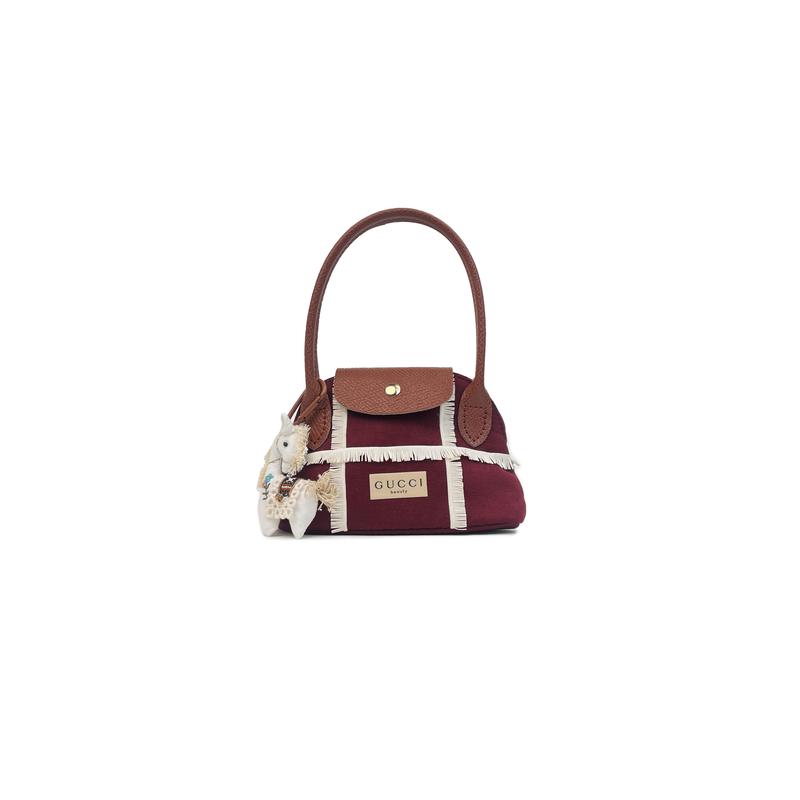 Косметичка Gucci в стиле DIY Красное вино Кедр Спящий лес CNY Год Лошади Нишевая Изысканная Высококлассная Ручная работа красное вино кедр красный