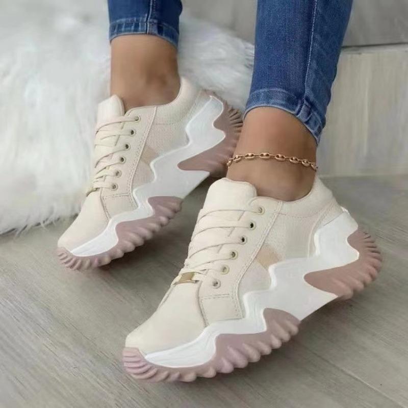 fashion Breathable Vulcanized Shoes Women Casual Platform Sneakers Summer Thick Bottom Low Top Large Size Canvas Casual Shoes