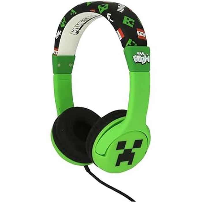 Casque Enfants - OTL Technologies - Minecraft - Volume Limité 85 dB - Confort Rembourré - Filaire 3,5 Mm
