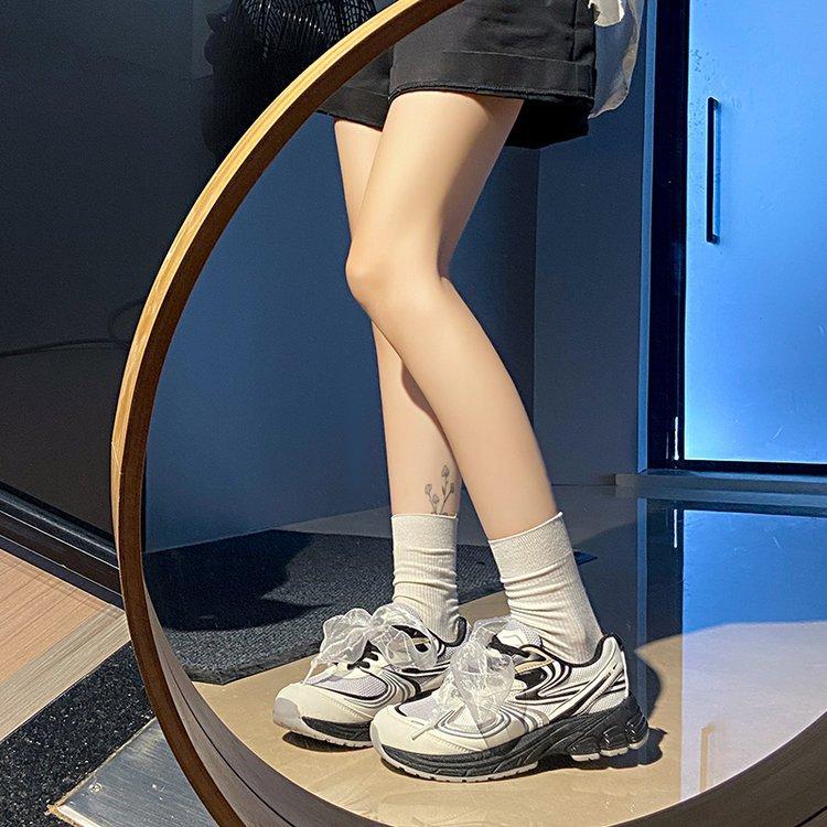 Fashion 2024 New Chunky Women's Sneakers Fashion Lace Leather Casual Ladies Sports Shoes Trainer Platform Womens Zapatillas De Mujer