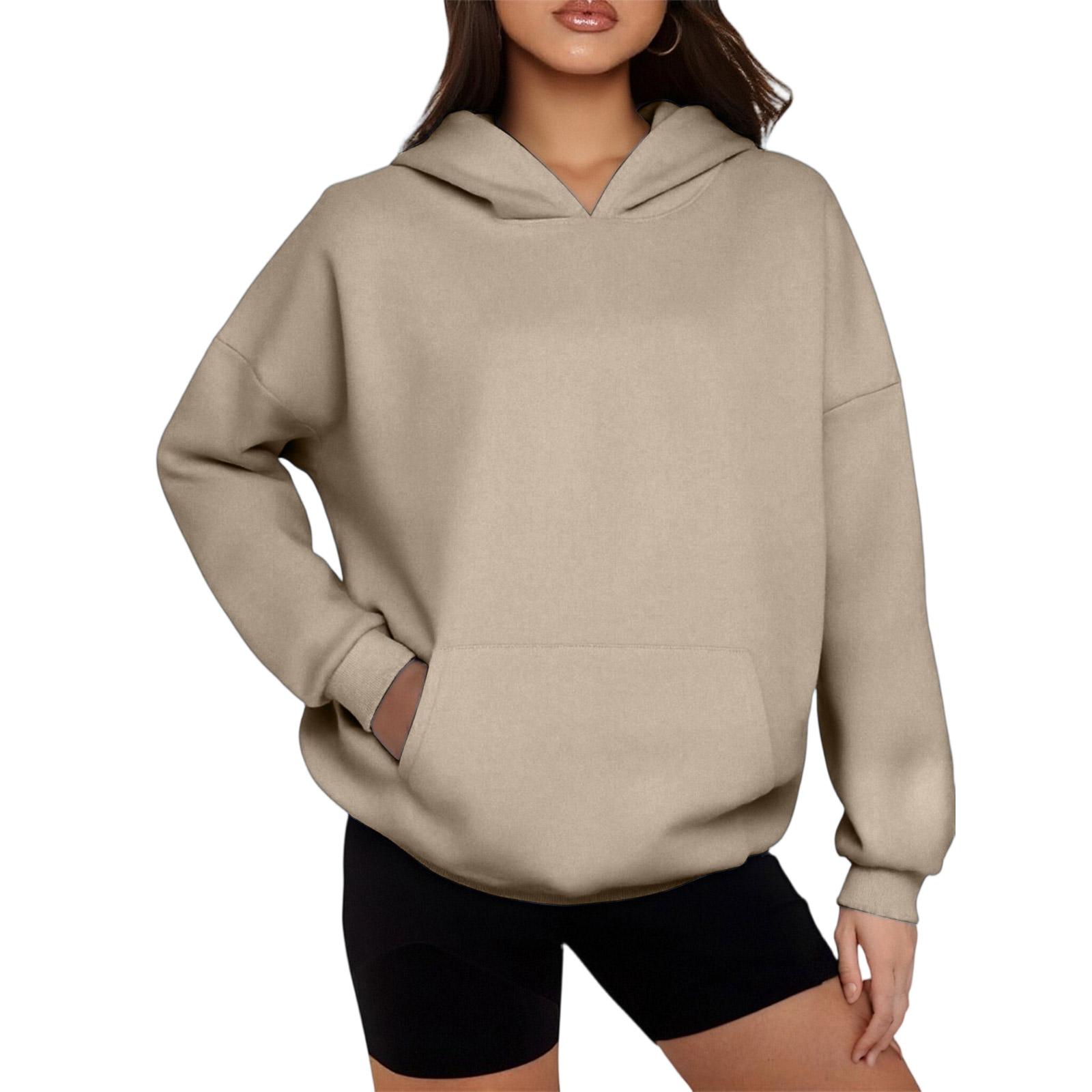 

Fashionable Women s Loose Casual Daily Plus Size Long-sleeved Hooded Sweatshirt S