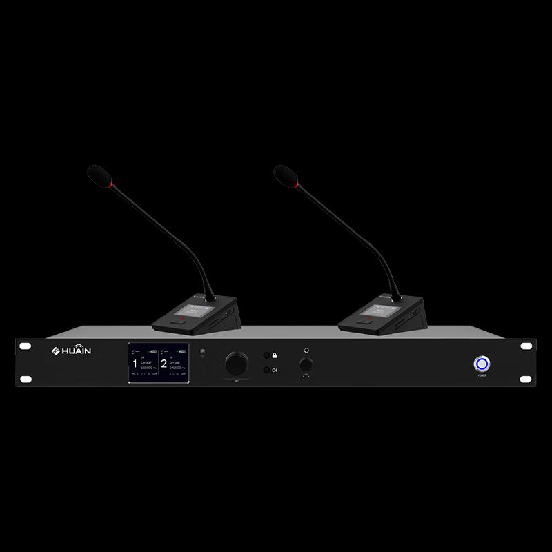 HUAIN UHF Wireless Dual Gooseneck Conference Microphone System (CN version)