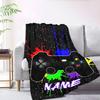 Vibrant Gaming Controller With Splash Art And Custom Name Throw Blanket Name Soft Warm Cozy Throw For Sofa Couch Office Bed Picnics Four Seasons