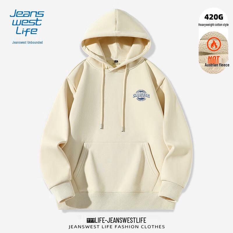 JEANSWEST LIFE Men's Sherpa Lined Pullover Sweatshirt