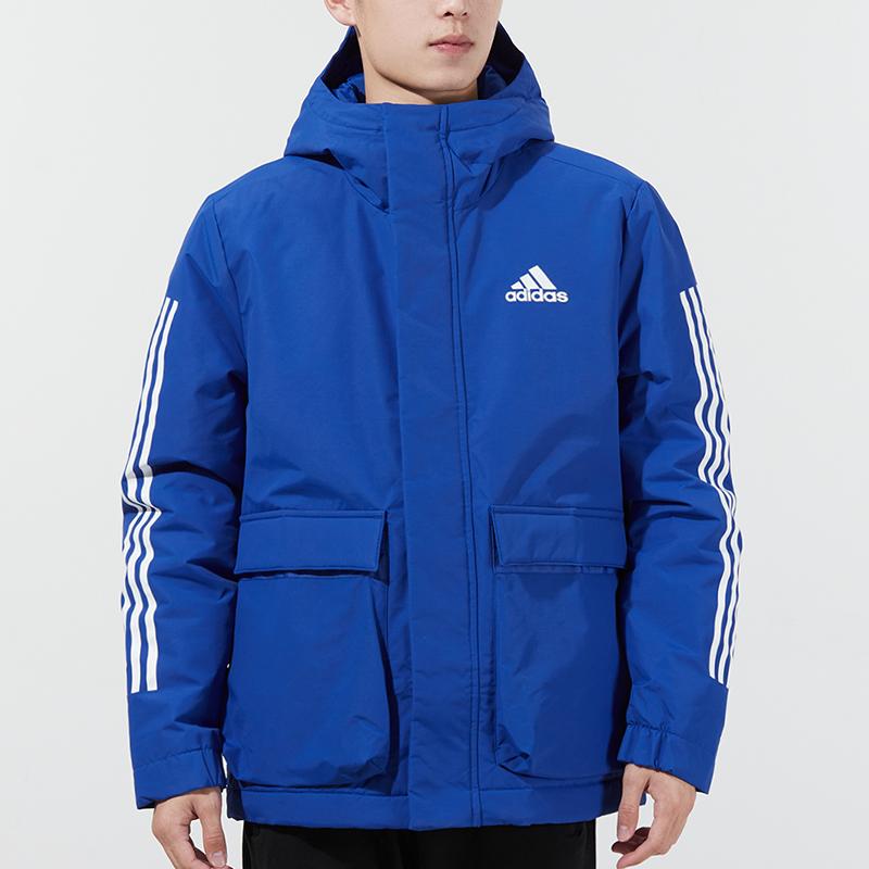 Adidas Utilitas Hooded Jacket with Chest Logo Men Outerwear Royal-Blue GT1706