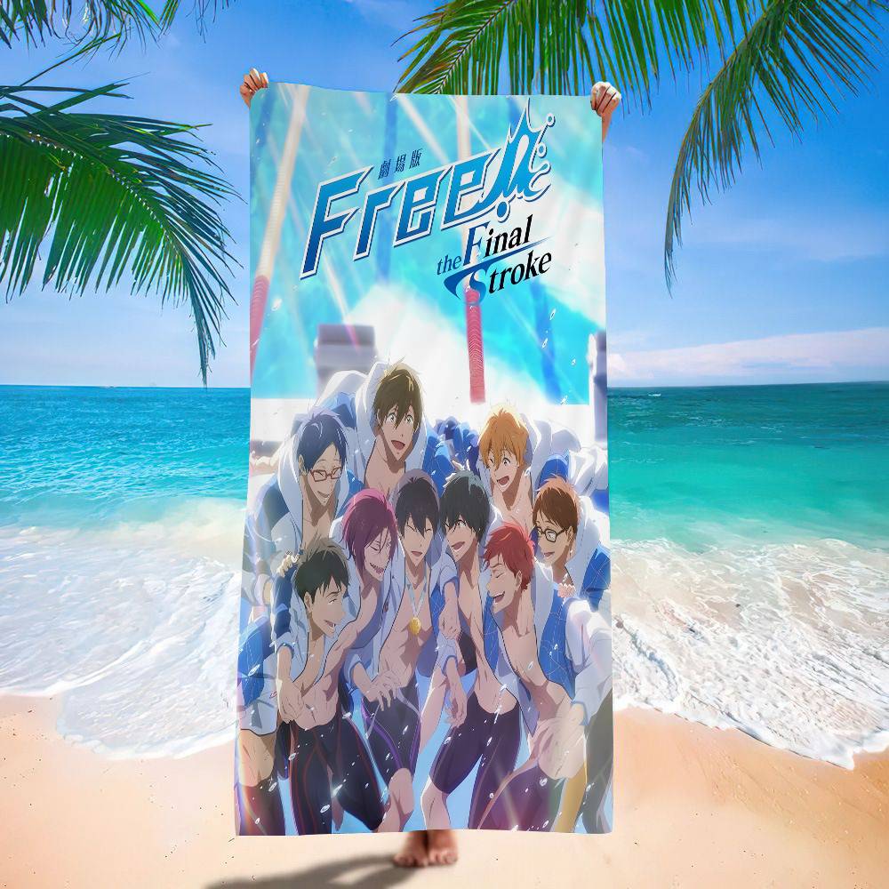 Anime Free Iwatobi Swim Club Big Microfiber Beach Towels Quick Dry Towel Sand Beach Towels Pool Towel for Travel Swim Pool Yoga