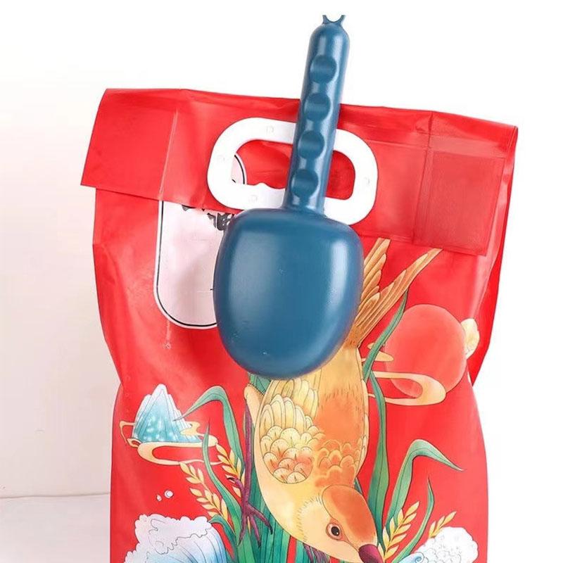 Rice Measuring Scoop Multifunctional Cat Dog Pet Food Feeding Spoon With Sealing Clip Household Plastic Kitchen Measuring Spoon