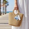 Sweet Cartoon Flower Keychain Colorful Wristband Floral Key Chain Beads Cute Bag Pendant Key Keyring
