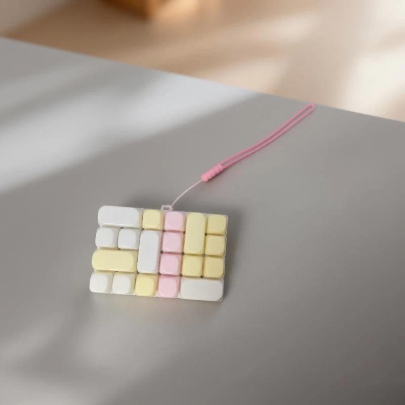 Mini 24 Keyboard Keychain Color Block Keycap Set Lovely Girly Style Purse Charm Nice Gift for Classmates Friends