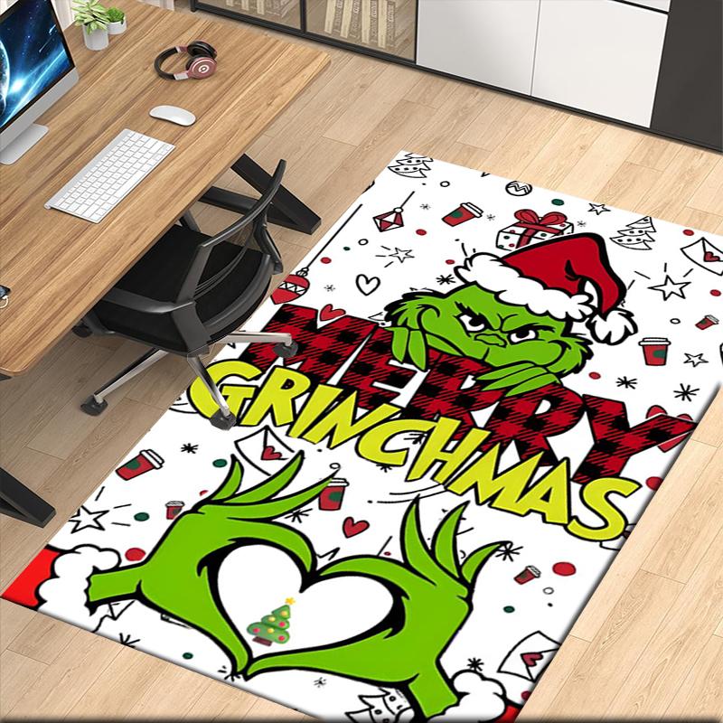Tappeto Stampato Grinch per Sedia da Ufficio Soggiorno Camera da Letto Cucina Decorazioni Regali