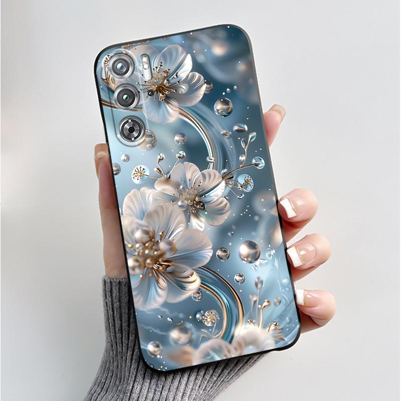 Per ZTE nubia Red Magic 9 Magic9 9S Pro Plus 5G Custodia Moda Farfalle Fiori Sottile Nera Morbida TPU Retro Opaco Copertura Protettiva