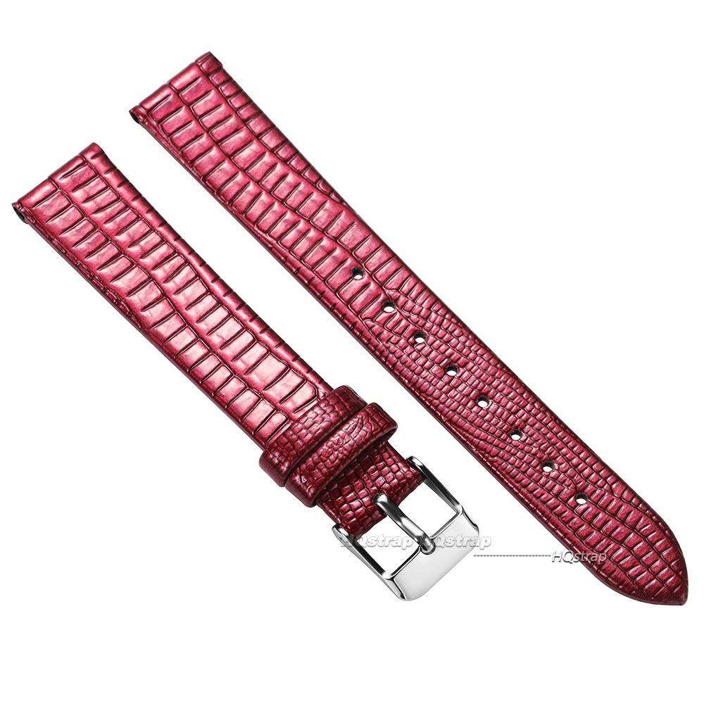 

8mm 10mm 12mm 14mm 16mm Lizard Pattern Leather Strap Ultra-thin Wristbelt for Women Soft Waterproof Watchband Universal Bracelet 12mm
