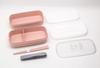 OSK Antibacterial Bento Light Hinoki Nopura with and Lunch Made in (OSK) Two-Tier Box, 330ml/320ml, Pink, (HKP) No. 3, Chopsticks, Divider, Belt,