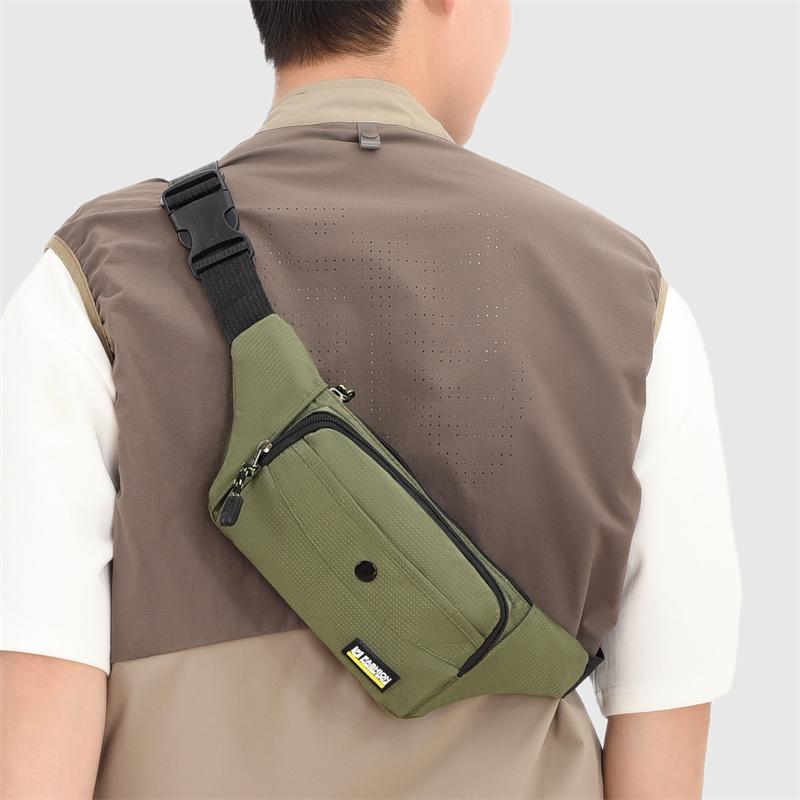 Men's Casual Sports Travel Waist Bag Lightweight Riding Chest Large Capacity Crossbody Bag  Phone Pocket