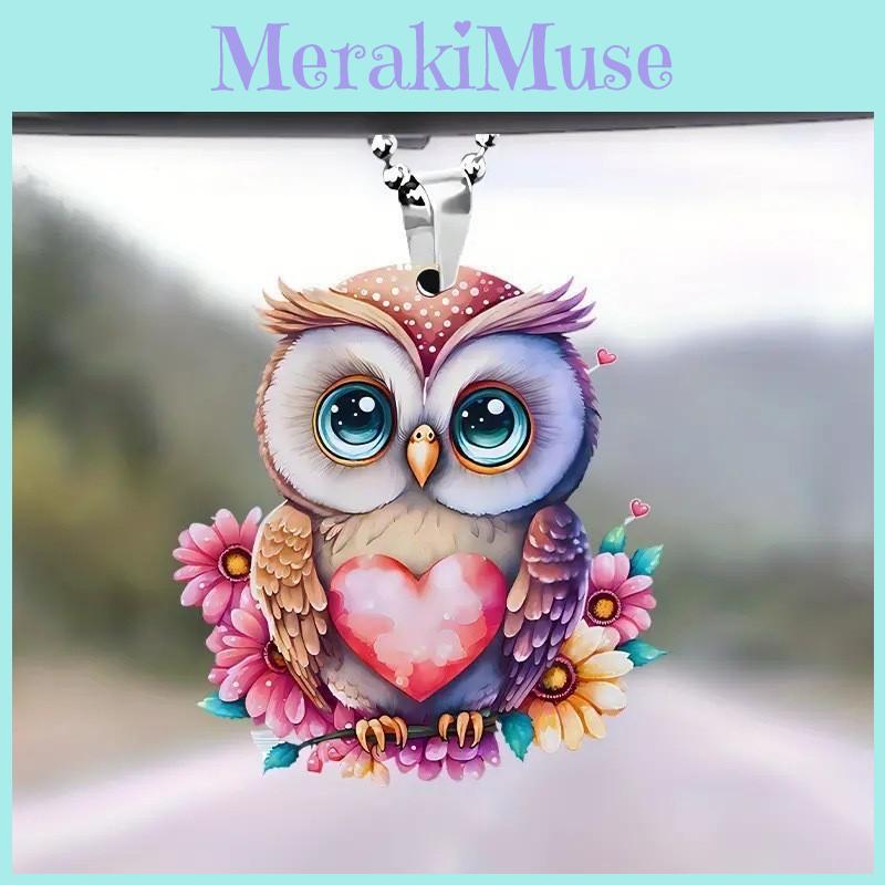 Colorful Acrylic Cartoon Woodpecker Car Mirror Hanging Decor Perfect For Interior Styling