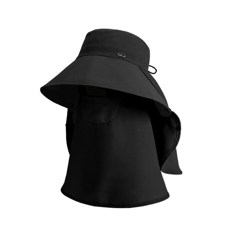 Spring Summer Sun Hat Women's Outdoor Cycling Removable Mask Sunscreen Hat Big Hat Brim Shawl Neck Protection Fisherman Hat