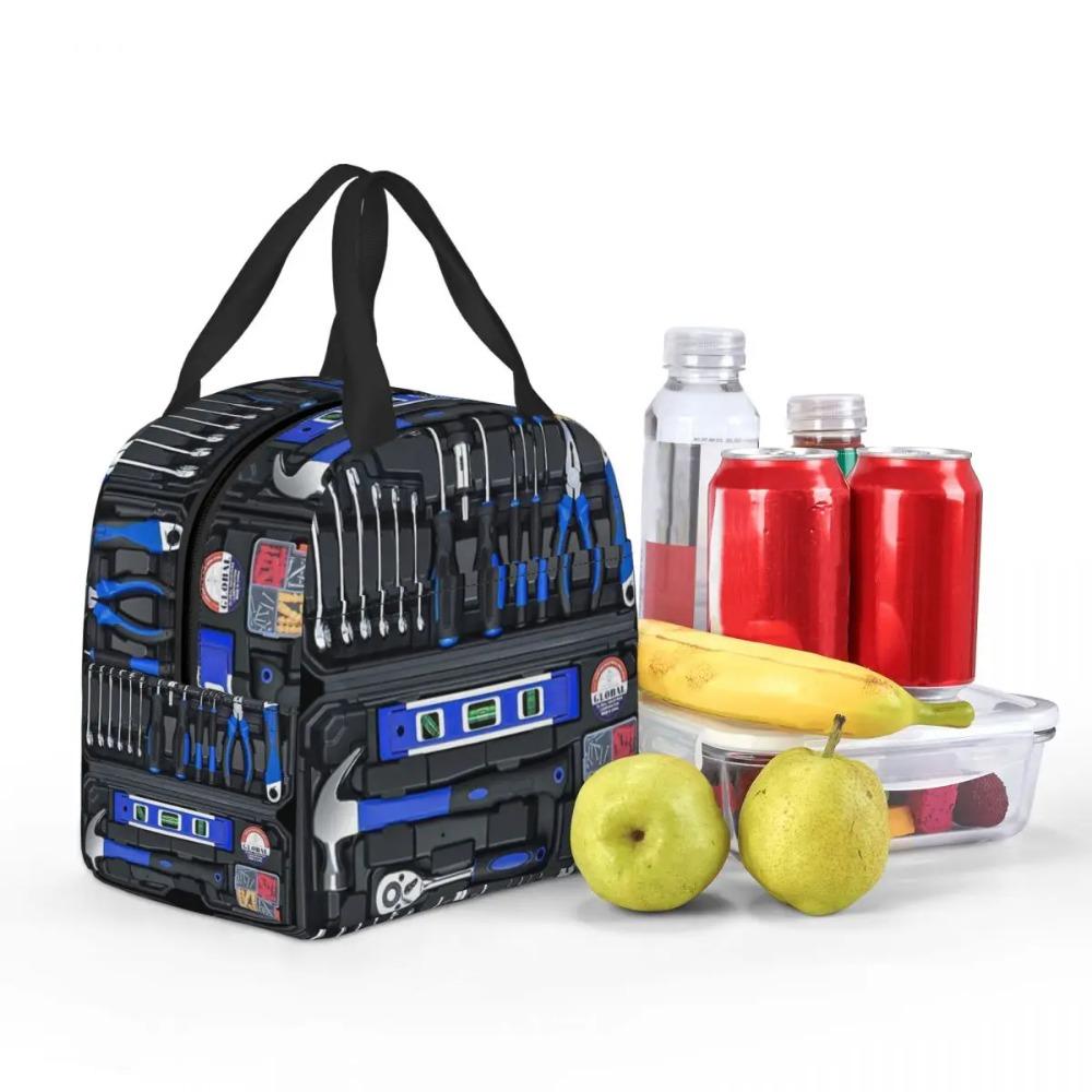 Maßgeschneiderte isolierte Lunchtasche für Mechanikerinnen, tragbar, große Werkzeugkasten-Kühltasche, thermische Lunchbox, für Kinder, Schule, Kinder