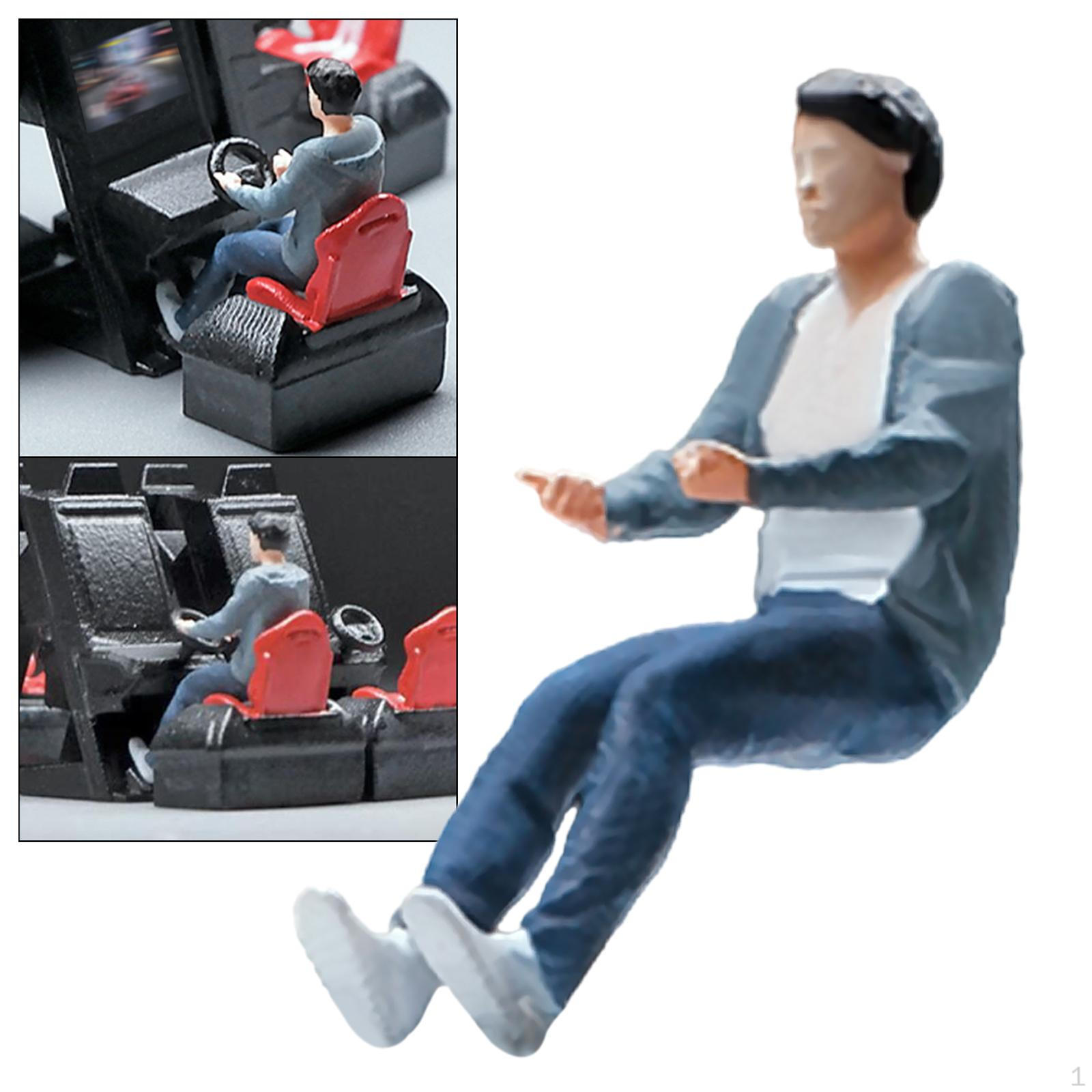 1/64 People Figures Boy DIY Crafts, Mini Figurines Arcade Game for Miniature Scene People Figure