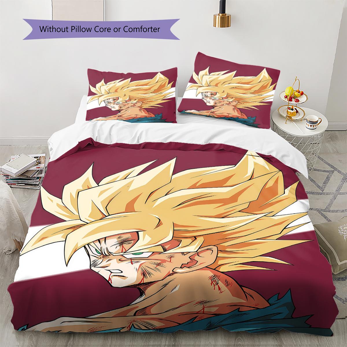 

Vegito Pattern Bedding,Quilt Set Quilt Cover Pillowcase Home Birthday Gift (1 * duvet cover + 2 * pillowcase, without core) 135x200cm