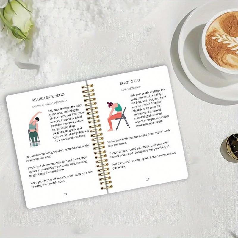 Geïllustreerd Stoelyoga Oefeningen Boek Voor Senioren Valpreventie & Flexibiliteit 30-Dagen Uitdaging Perfect Cadeau Voor Ouderen