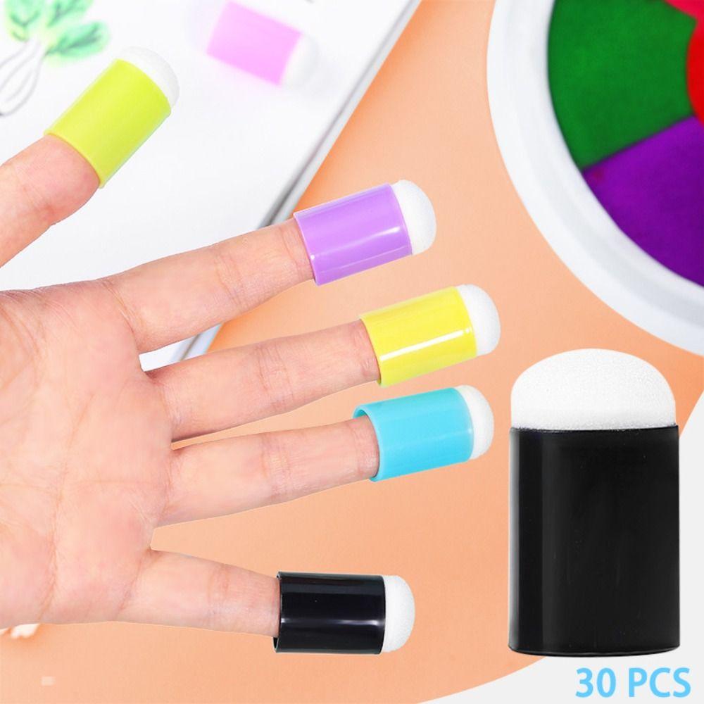 30pcs Inking Staining Dauber Sponge Craft Painting Finger Cot Finger Painting Sponge  Drawing