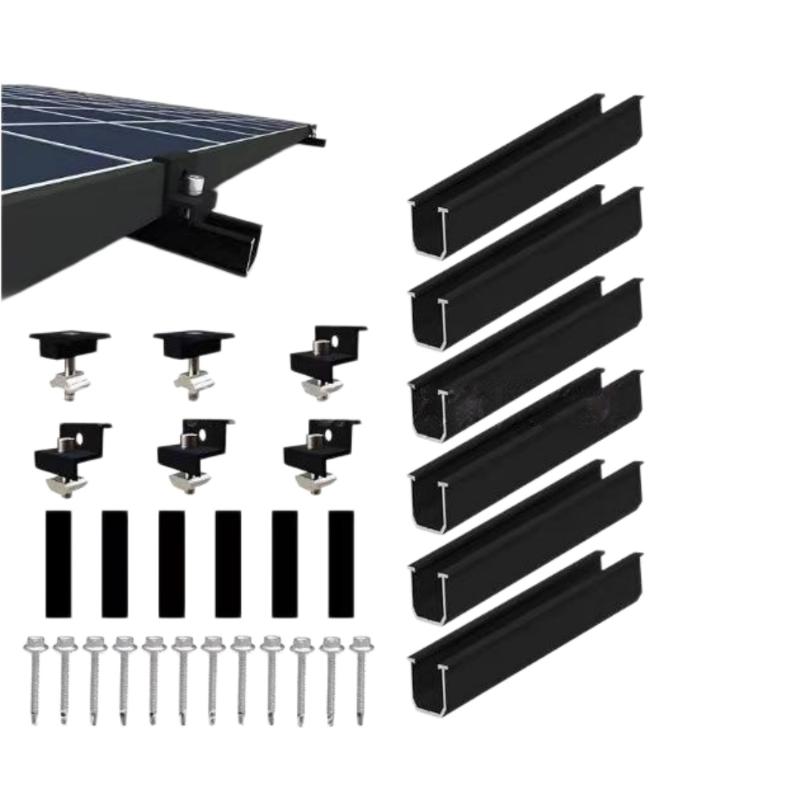 Solar Panel Mounting Brackets Set 4/6/10Pcs Mid End Clamps Rails Included Easy Install for Off Grid Solar System