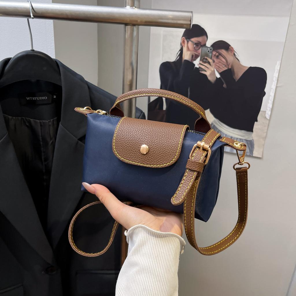 Neue Farbe Block Canvas Knödeltasche für Damen Lässig Outdoor Quadratisch Crossbody Schulter Handtasche KTB