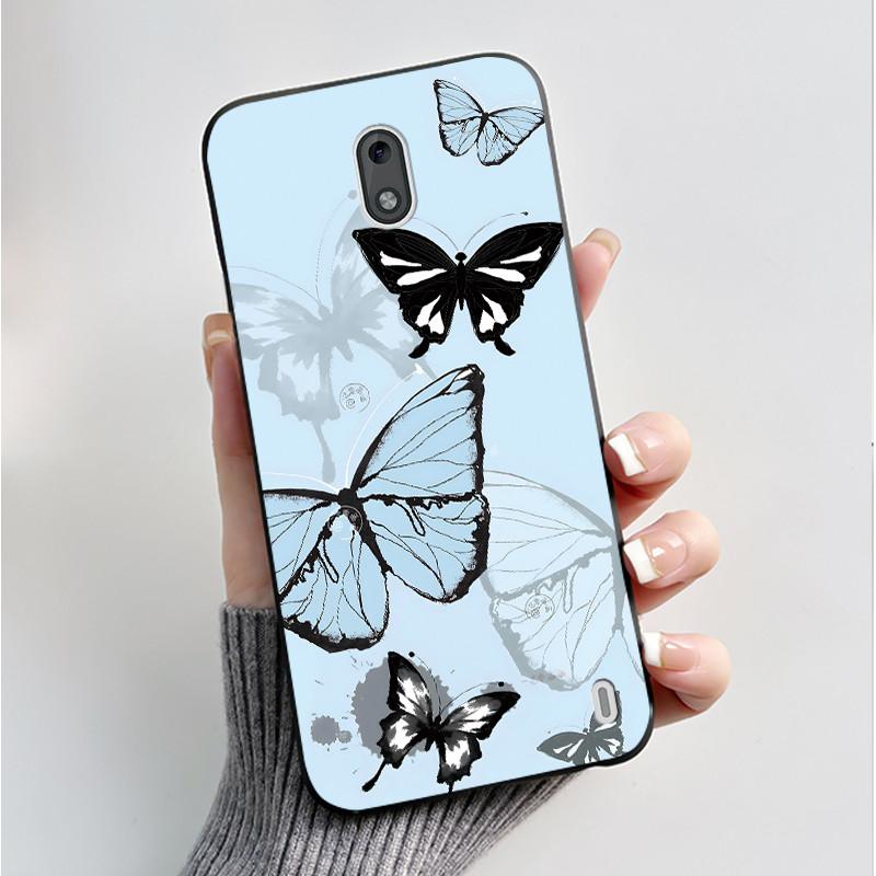 Printing Pattern Case For Nokia 2 / Nokia 2.2 / Nokia 2.1 Fundas Soft Silicone Black Shell Cover Cute Flower Cartoon Casing Capa