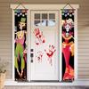 Halloween Ghost Skeleton Couplet 2 Pieces Sign Banner Ornaments Indoor for Day Of The Dead Mexican Outdoor Decor Door Curtain