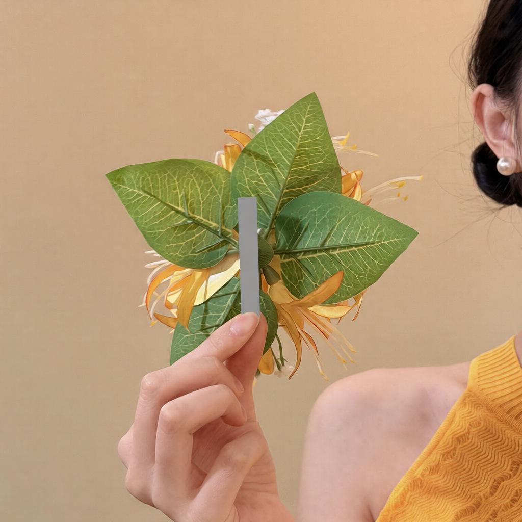 Exquisite Retro Chinese Fabric Flower Hair Clip - Versatile Duckbill for Women