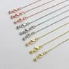 5pcs Adjustable Needle Clasp Beading Necklace Flat O Chain Fashionable Women's Jewelry Making Craft Accessory