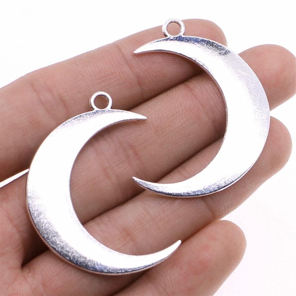 5pcs Moon Pendant Charms For Jewelry Making DIY Handmade Craft Antique Jewelry Making