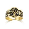 Titanium Steel Tree of Life Ring Personality Trend Hip Hop Punk Stainless Steel Smear Opening Rings for Men