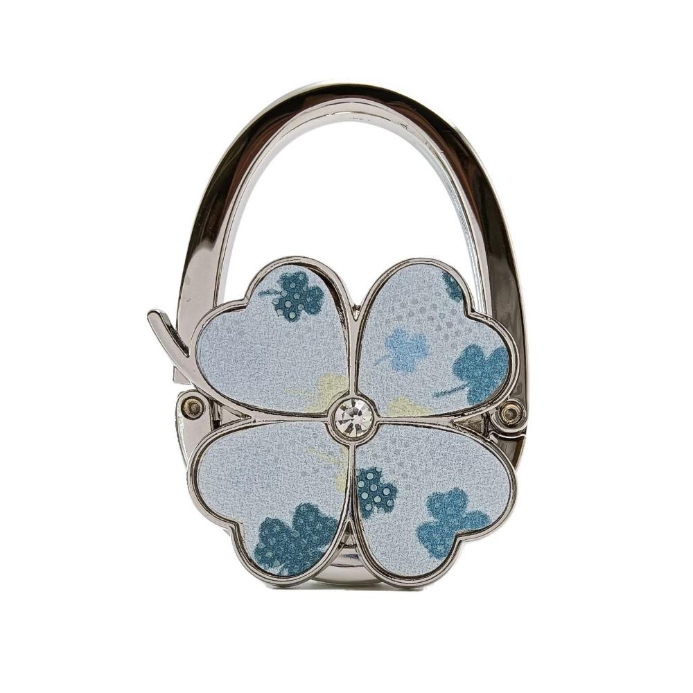 Durable Four Leaf Clover Handbag Hook Flowers Foldable Purse Hanger Creative Pretty Purse Holder for Table