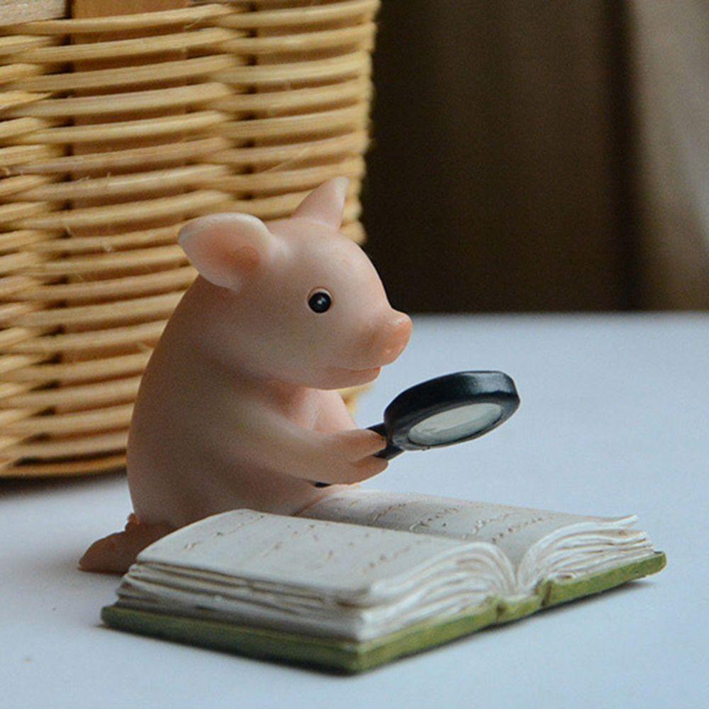 

Смола Милая статуэтка свиньи 3D Детские игрушки Создание микроландшафтов Reading