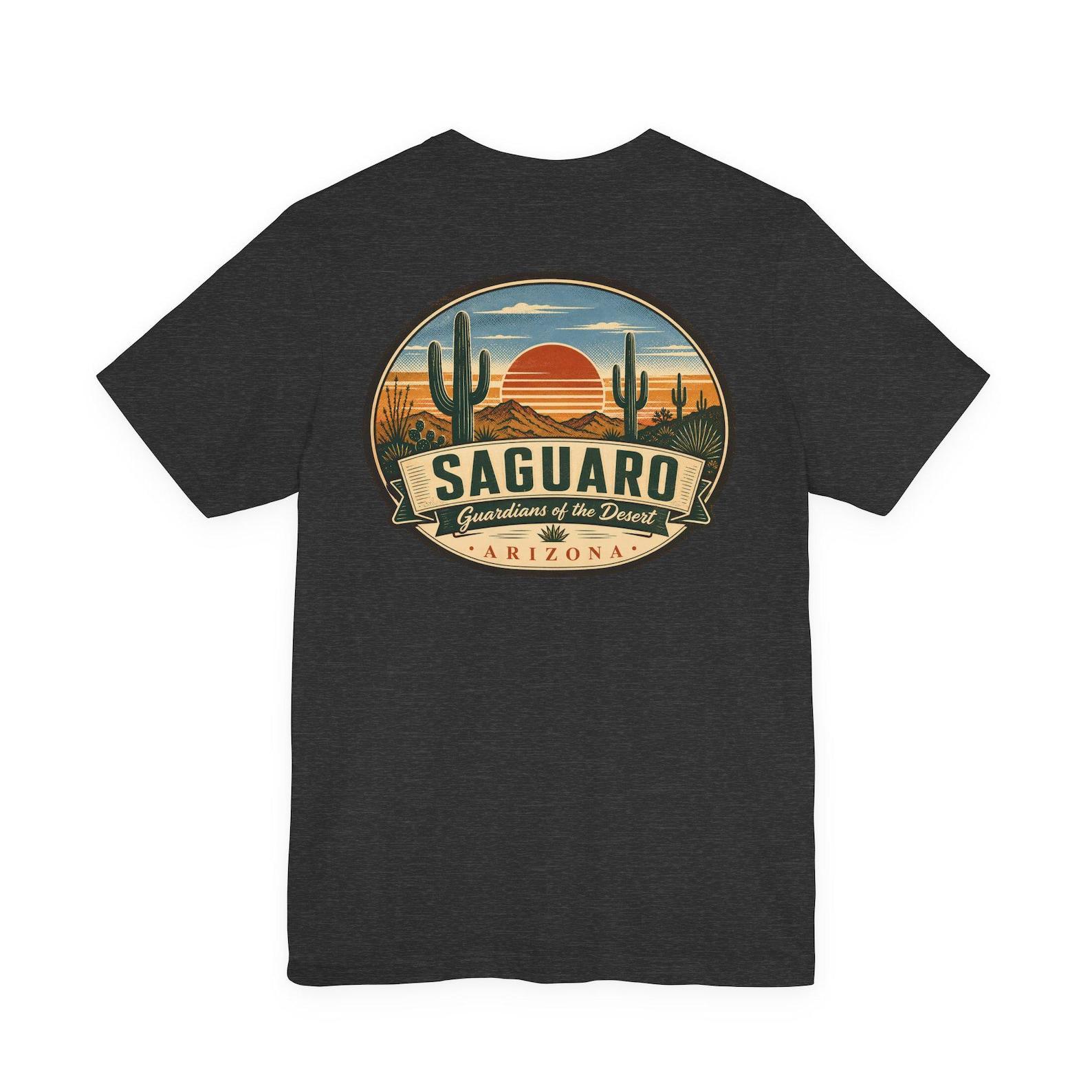 Saguaro - Mid Century National Park T-Shirt | Retro Arizona Cactus Desert Graphic Tee | Vintage Travel Souvenir Shirt S