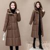 Long Hooded Down Cotton Coat for Women In Winter 2025 New Korean Loose Thick Warm Temperament Coat