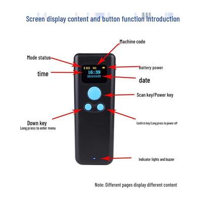 Ruidida Bluetooth Tragbarer 1D/2D Scanner mit Bildschirm