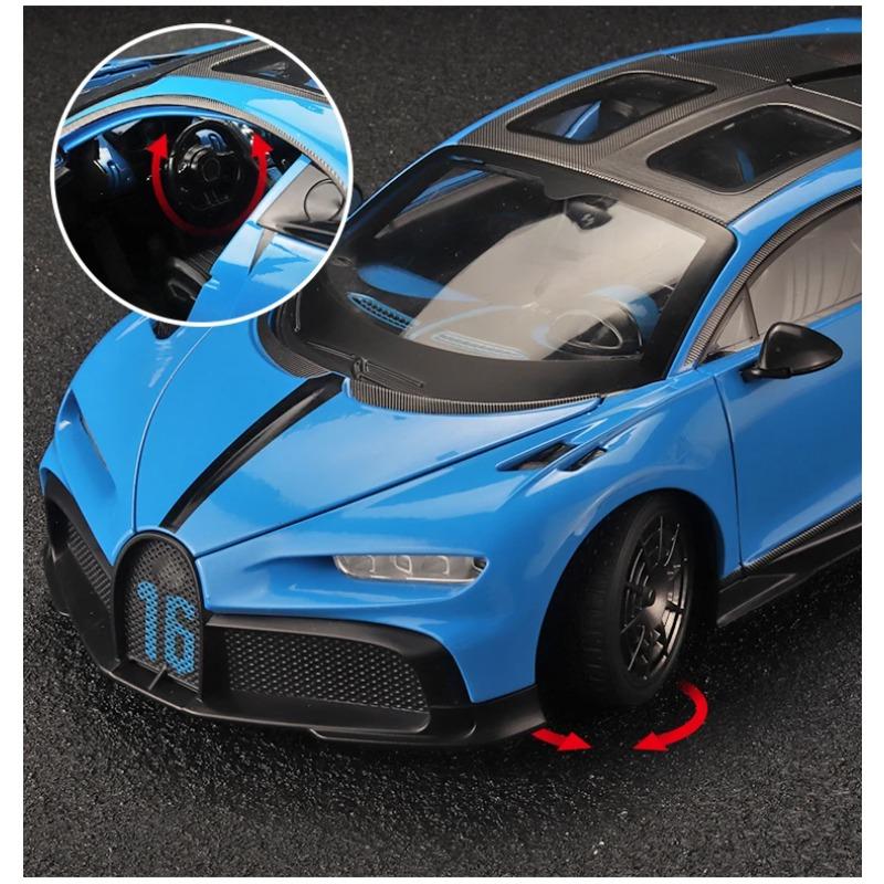 1/18 Skala Bugatti Chiron Legering Støpt Bilmodell Gaver til Kjæresten Lyd & Lys Leker for Barn Gaver Super Sportsbil Miniatyrer