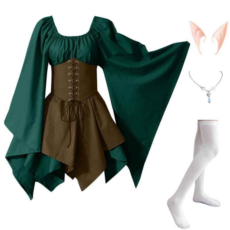 New long-sleeved women's Renaissance medieval dress