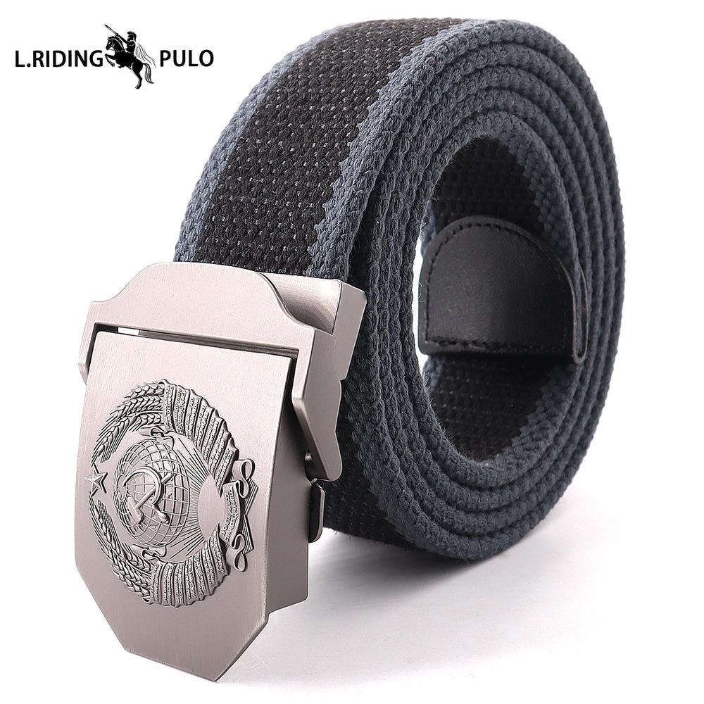 Cintura in Tela Spessa Allenamento all'Aperto Pantaloni Casual Fibbia in Lega Militare Cintura Resistente Unisex