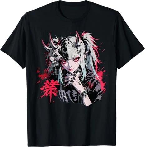 Anime Demon Waifu Vaporware Black T Shirt 4XL